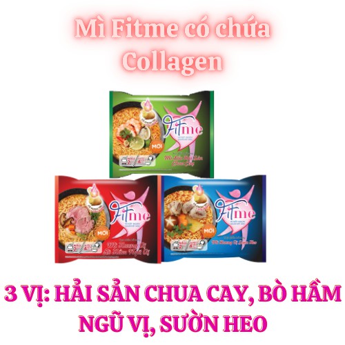 Thùng 36 gói mì Mì fitme 3 vị  80g_tặng kèm 6 hộp nhựa cao cấp