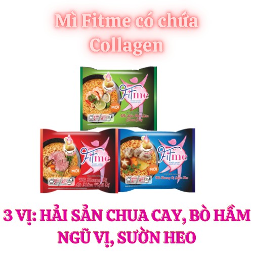 (Free ship)Thùng 36 gói mì Mì fitme 3 vị (Lẩu Hải Sản chua cay, Sườn Heo, bò hầm ngũ vị) 80g_tặng kèm 6 hộp nhựa cao cấp