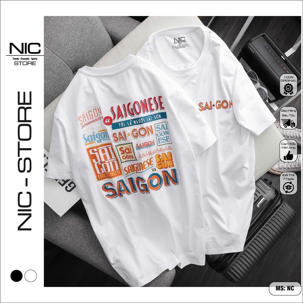 Áo thun unisex SÀI GÒN  - form rộng tay lỡ - Áo phông tay lửng nam nữ streetwear cotton mịn siêu thấm hút.