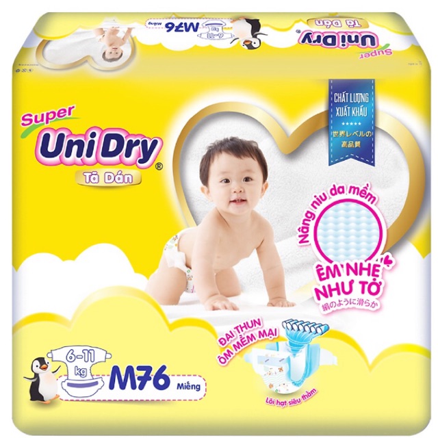 Tã dán Unidry M76-L68-XL62 mới