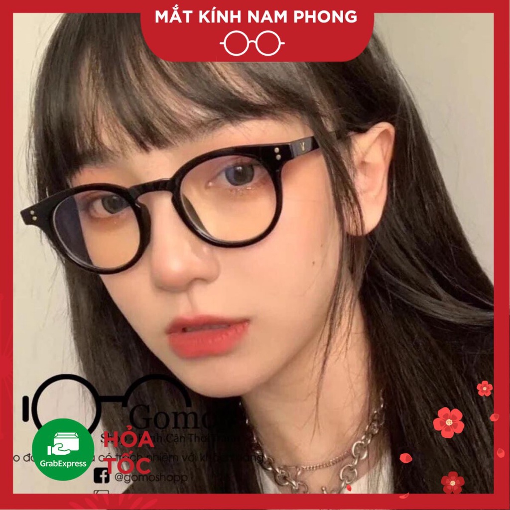 Kính thời trang mắt tròn nữ nam gọng kính cận nhựa kiểu dáng dễ thương đơn giản ML01