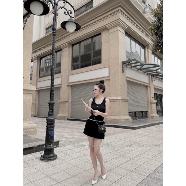 áo len sát nách dệt kim phối viền nổi bật (27089#)