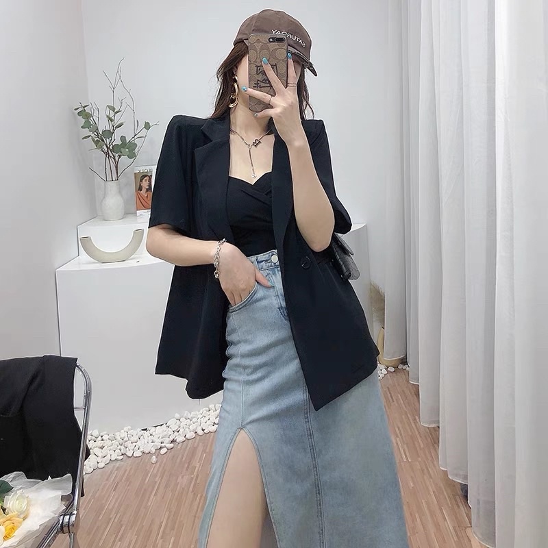 Áo VEST blazer nữ cộc tau dáng Freesize Phong Cách Hàn quốc 6 Màu | BigBuy360 - bigbuy360.vn