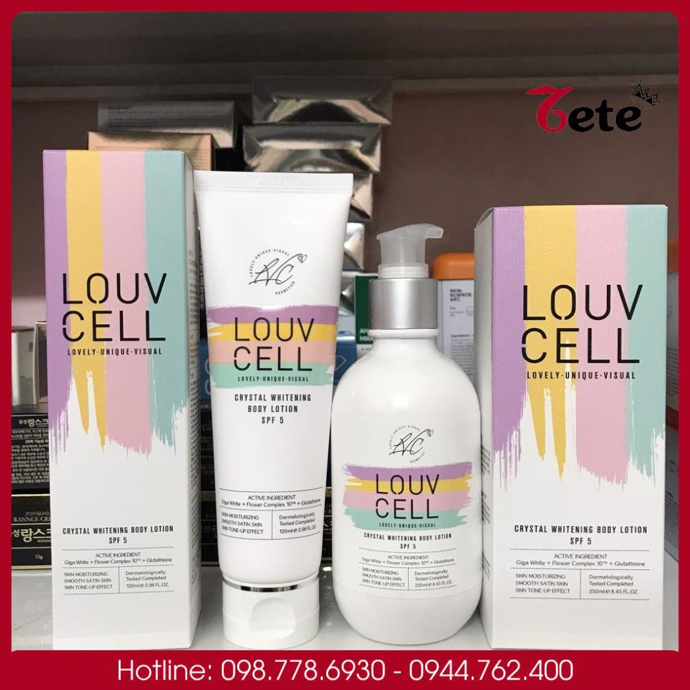 Kem LOUV CELL, Kem Body Dưỡng Trắng Da Louv Cell Hàn Quốc 120 ML-250 ML