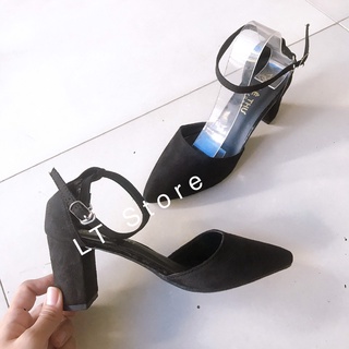 Giày cao gót 5cm 7cm bít mũi tròn trơn (có ảnh thật)