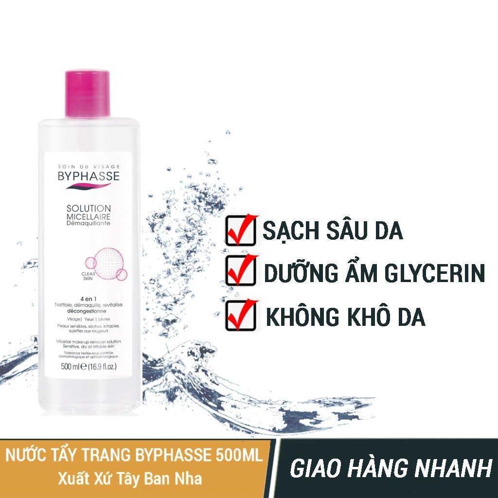 [MẪU MỚI] Nước Tẩy Trang BYPHASSE Micellar Water Làm Sạch Sâu Phù Hợp Với Mọi Loại (Mẫu mới - 500ml) | WebRaoVat - webraovat.net.vn