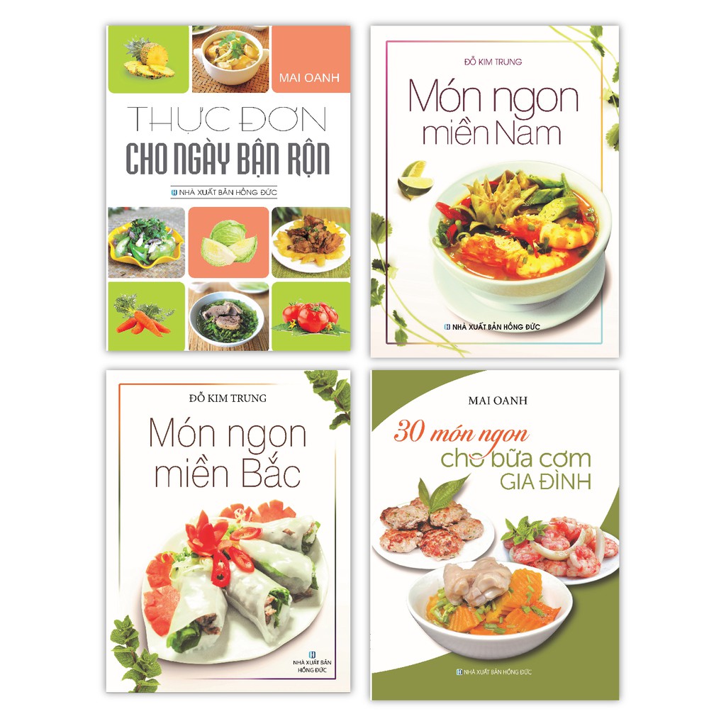 Sách - Món Ngon Miền Bắc - Món Ngon Miền Nam - Thực Đơn Cho Ngày Bận Rộn - 30 Món Ngon Cho Bữa Cơm Gia Đình (Bộ 4 Cuốn)