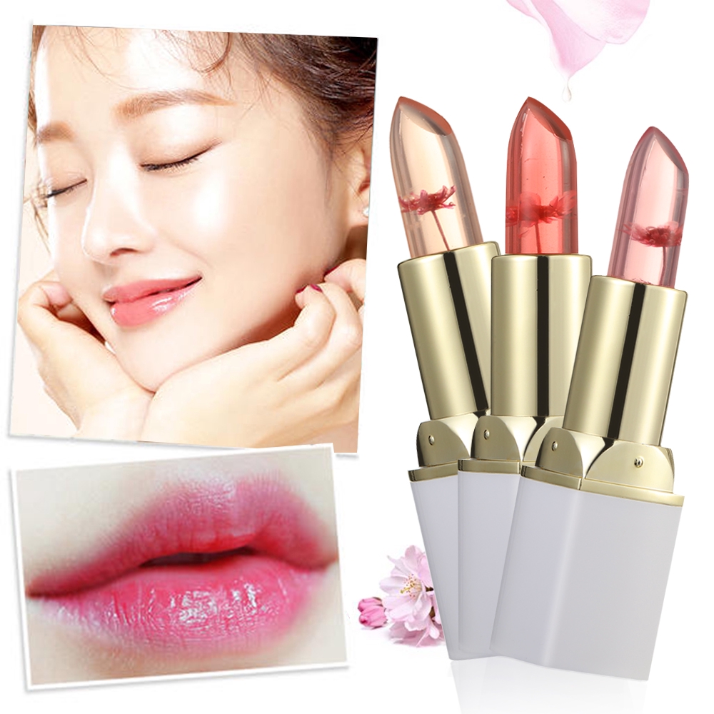 [Hàng mới về] Set 3 son thạch ướp hoa kháng nước dưỡng ẩm lâu trôi thay đổi màu sắc theo nhiệt độ | BigBuy360 - bigbuy360.vn