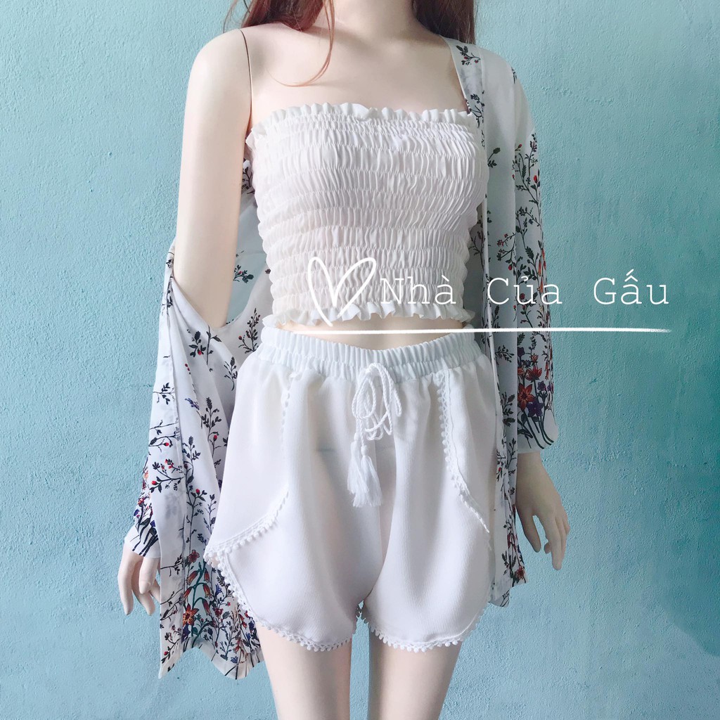 Áo khoác kimono voan hoa đẹp cực phẩm