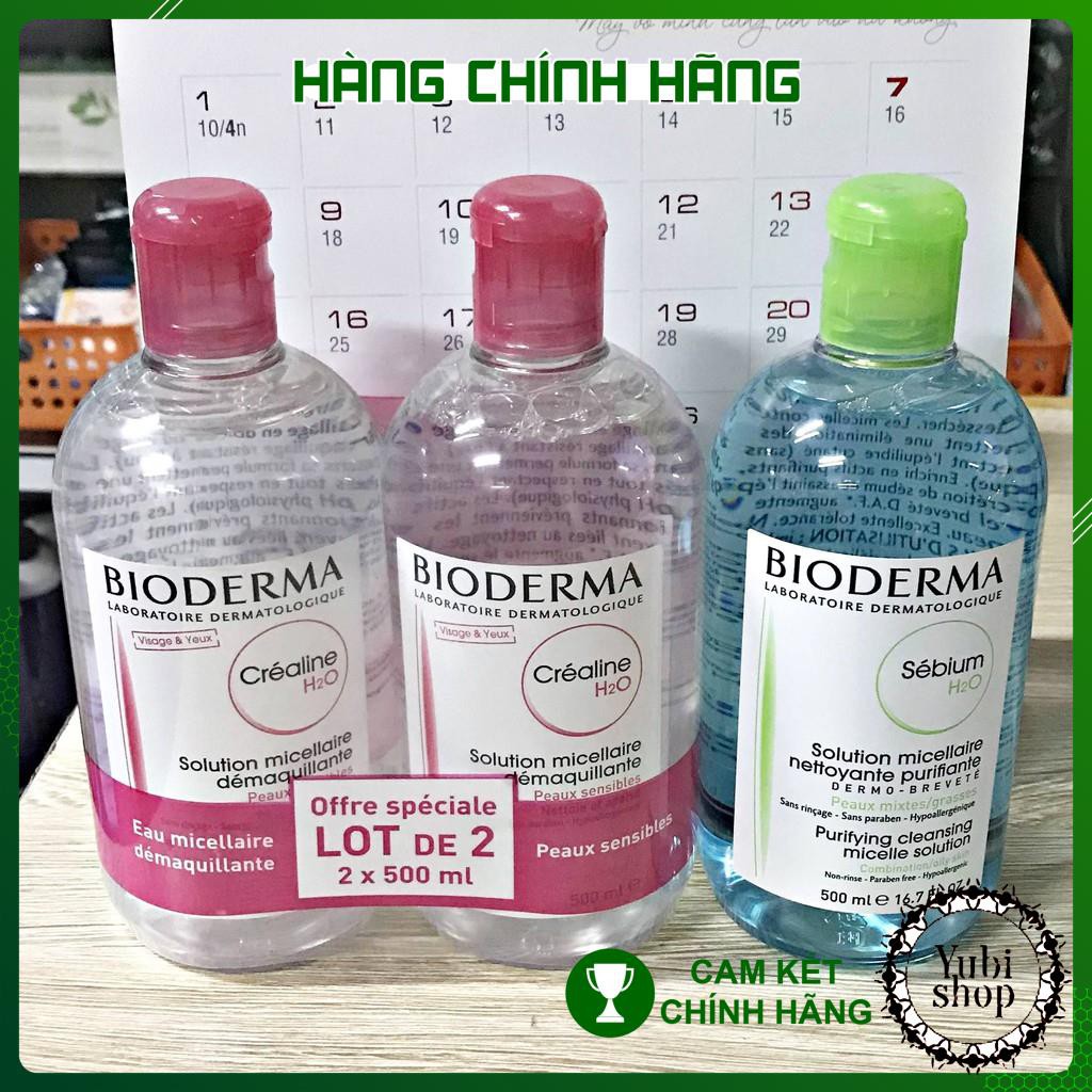 [HÀNG AUTH] TẨY TRANG BIODERMA 500ML - PHÁP - NƯỚC TẨY TRANG BIODERMA CREALINE, SENSIBIO H2O 500 ML