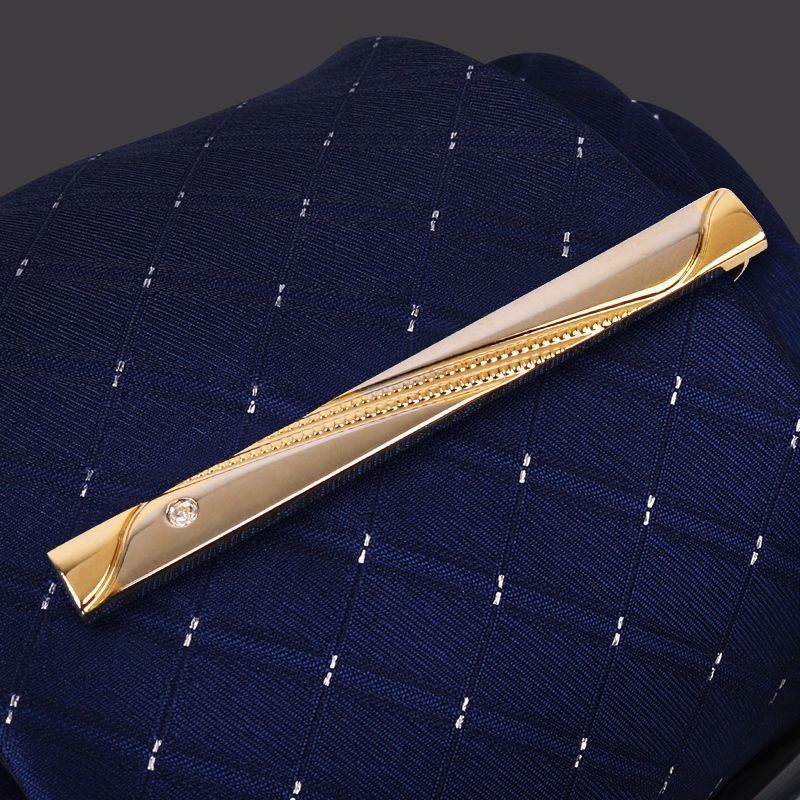 Kẹp Cà Vạt Màu Vàng/Bạc Phong Cách Hàn Quốc Đơn Giản Thời Trang Sang Trọng Cho Nam