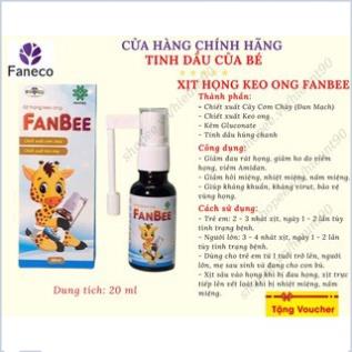 Xịt Họng Keo Ong FanBee - hỗ trợ điều trị đau rát họng, viêm họng, nhiệt miệng, loét miệng lưỡi, hôi miệng cho trẻ