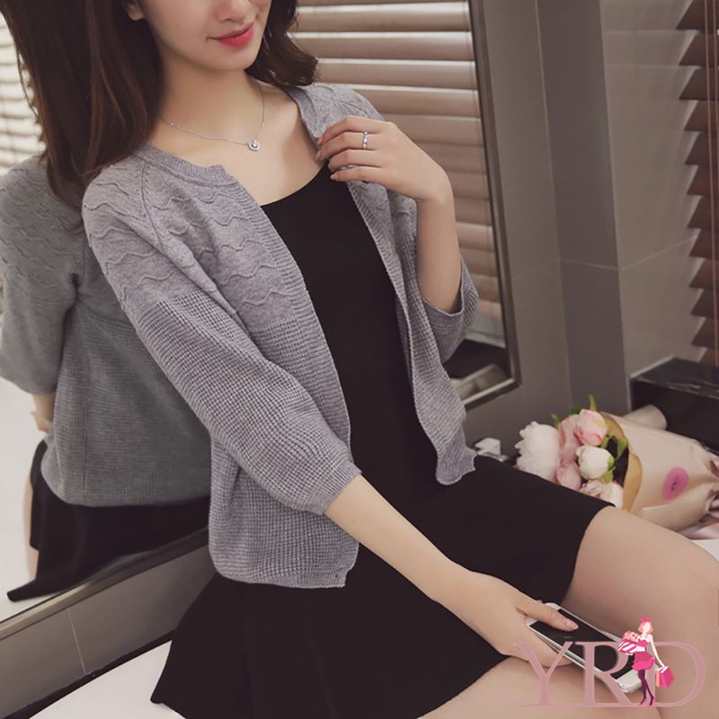 Áo khoác Cardigan dệt kim tay lỡ phong cách retro