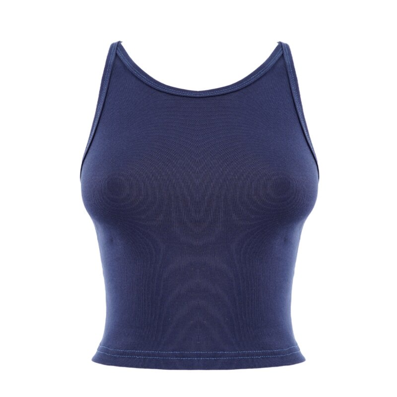 Áo dệt kim ECMLN không tay màu trơn thiết kế đơn giản thời trang cho nữ