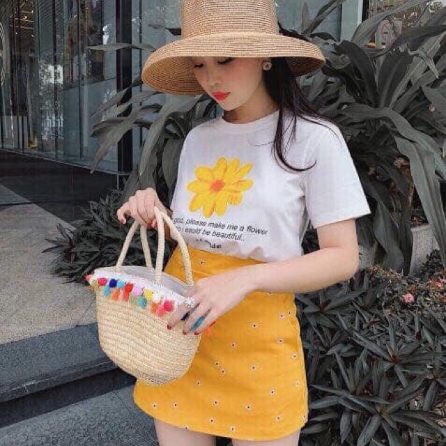 Set hoa cúc và túi thổ cẩm 200k