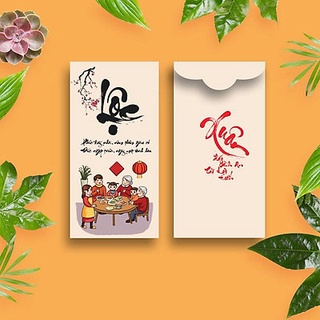 Combo 5 Bao Lì Xì Giấy C150 Dày Bóng 8x16Cm - Bịch 5 Cái 1 Mẫu