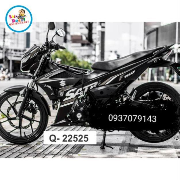 Tem rời Satria Fi trắng đen xám