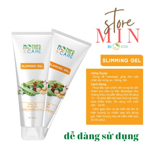 Gel Tan Mỡ Bụng Slimming Gel Mother & Care 180 ml -  Chiết Xuất Thảo Mộc Đánh Bay Mỡ Thừa,Hiệu Quả Nhanh Chóng