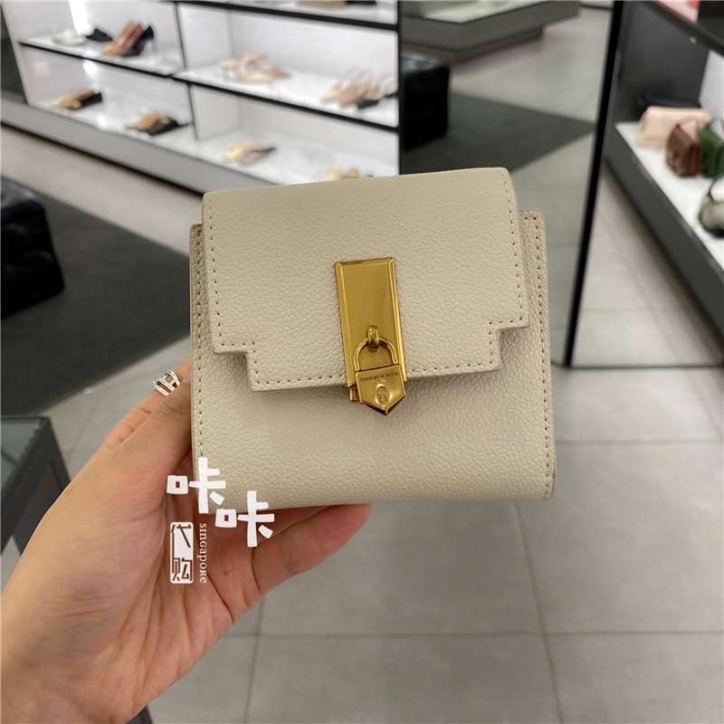 ✿♣Cnk Singapore Năm 2021 CK Mới610770508Ví Đựng Thẻ Nhiều Ngăn Phối Dây Xích Có Khóa Cho Nữ