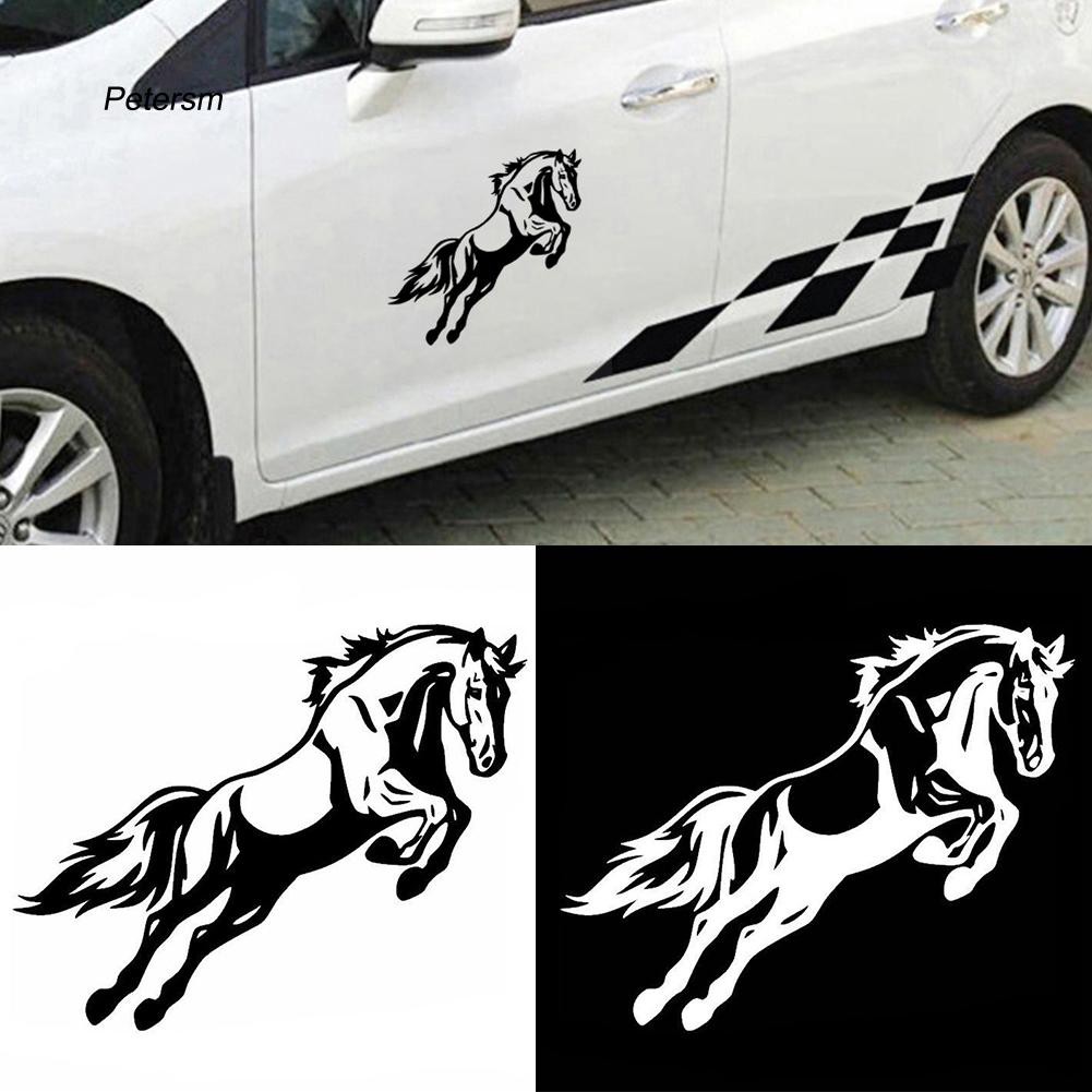 Decal hình ngựa nhảy dán trang trí thân xe ô tô