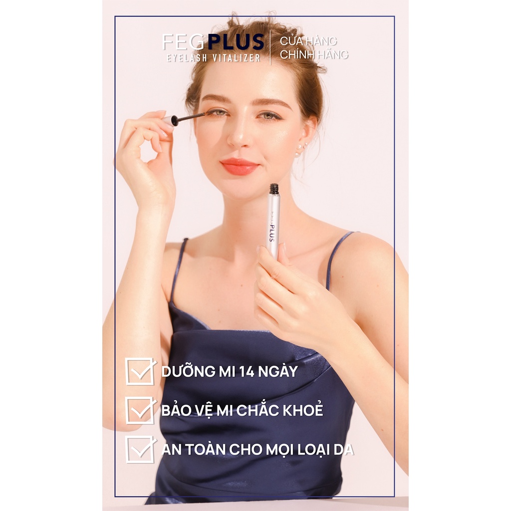 Dưỡng mi FEG Plus+ Eyelash Vitalizer - Mi dài 3-5mm, Không gây quầng thâm