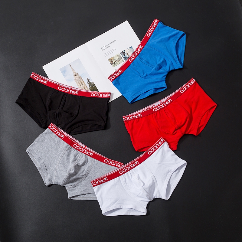 ☆ Ready Stock ☆ ADANNU Comfortable Solid Cotton Men's Underwear Boxer Underwear AD42