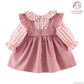 Đầm Bé Gái Tay Dài Phối Lưới