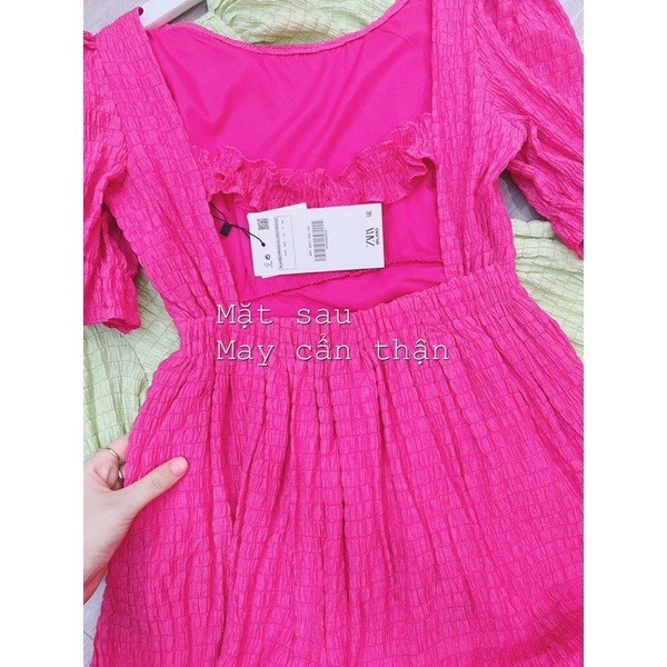 Váy hở lưng 2 lớp chun lưng chân bèo vải xốp