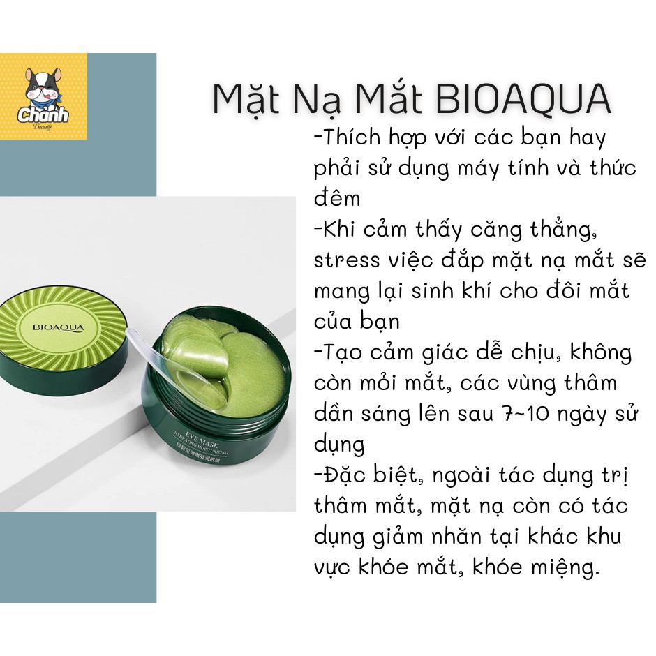 Mặt nạ mắt giảm thâm Bioaqua 60 miếng Imagines Hyaluronic acid/seaweed/black pearl essence eye mask 80g(60pcs)
