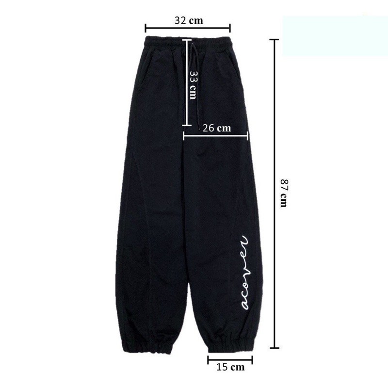 Quần jogger nam nữ ống rộng có bo ACOVER ulzzang (ẢNH THẬT)