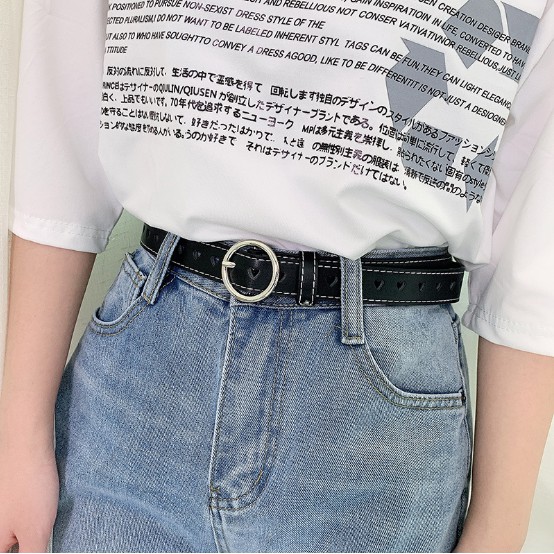 Thắt Lưng Nữ da PU mặt trái Tim bản 2.3cm Thắt Lưng Giá Tốt