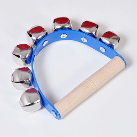 Orff Musical Instruments Percussion Kindergarten Trẻ em Handbell Leather Handbell Horseshoe Chuông Lắc hình bán nguyệt b