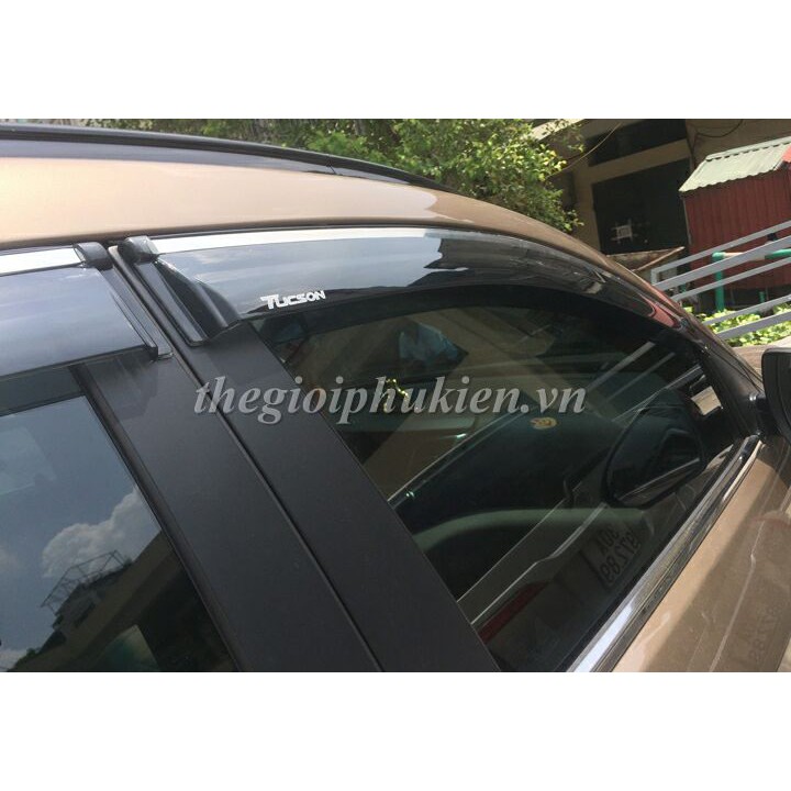 Bộ vè che mưa xe Hyundai Tucson Chỉ mạ Crom 4 CHI TIẾT ( Hàng cao cấp)