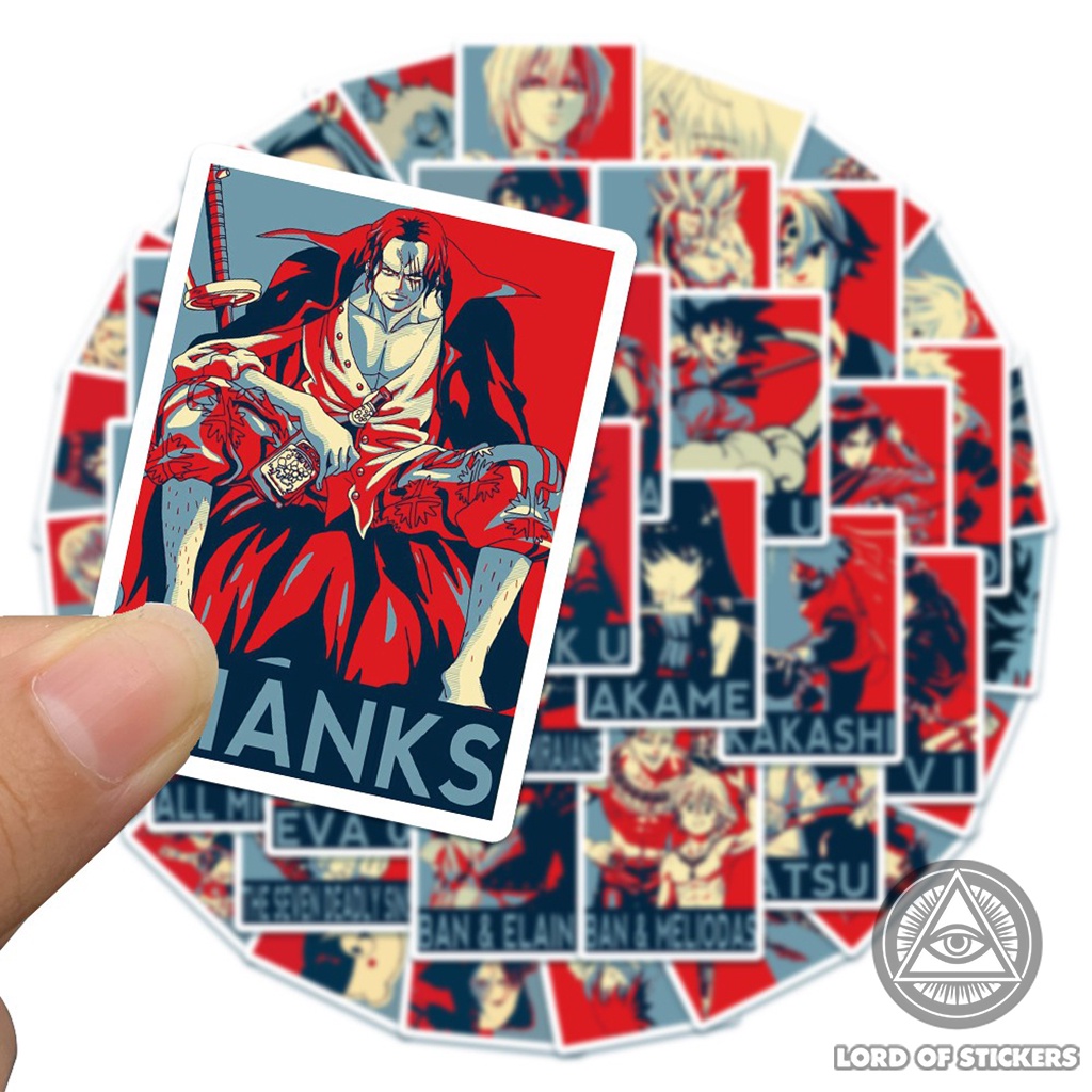 Set 50 Miếng Dán Hình Nhân Vật Truyện Tranh Sticker Anime Manga Chống Thấm Nước Trang Trí Mũ Bảo Hiểm, Laptop, Vali, Sổ