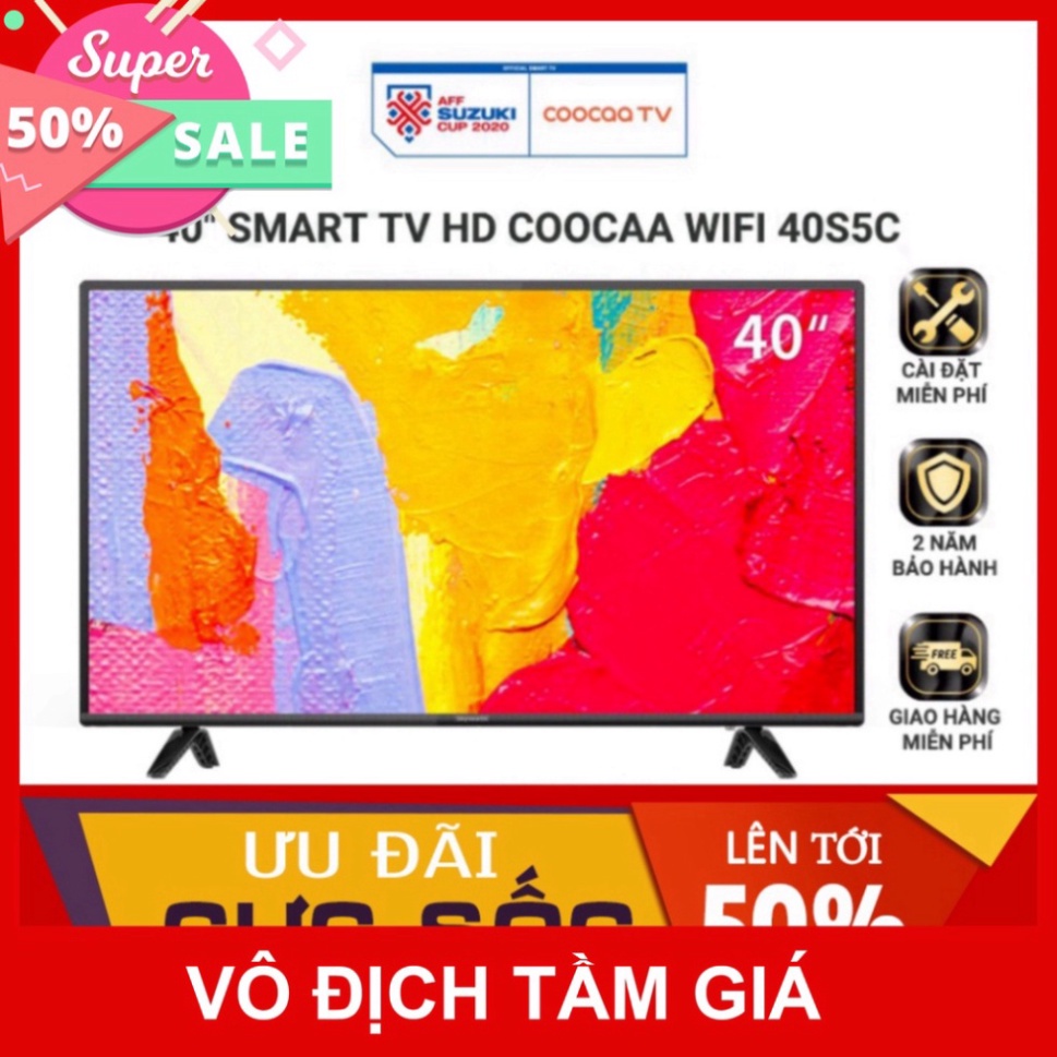 Smart TV Full HD Coocaa 40 inch - Model 40S5C (Đen) - Miễn phí lắp đặt