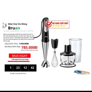 Máy xay cầm tay Braun MR320 (MR-320) Omelette - 450W, cối xay 350ml