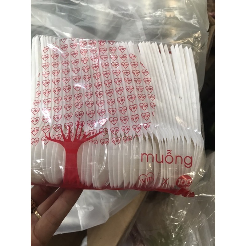 Muỗng/thìa nhựa dùng 1 lần dài 15cm tùy chọn màu