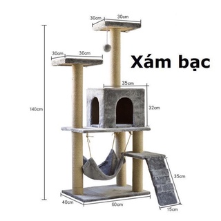 [Nhà cây cho mèo] Trụ cào móng cho mèo 1m4 và 1m6
