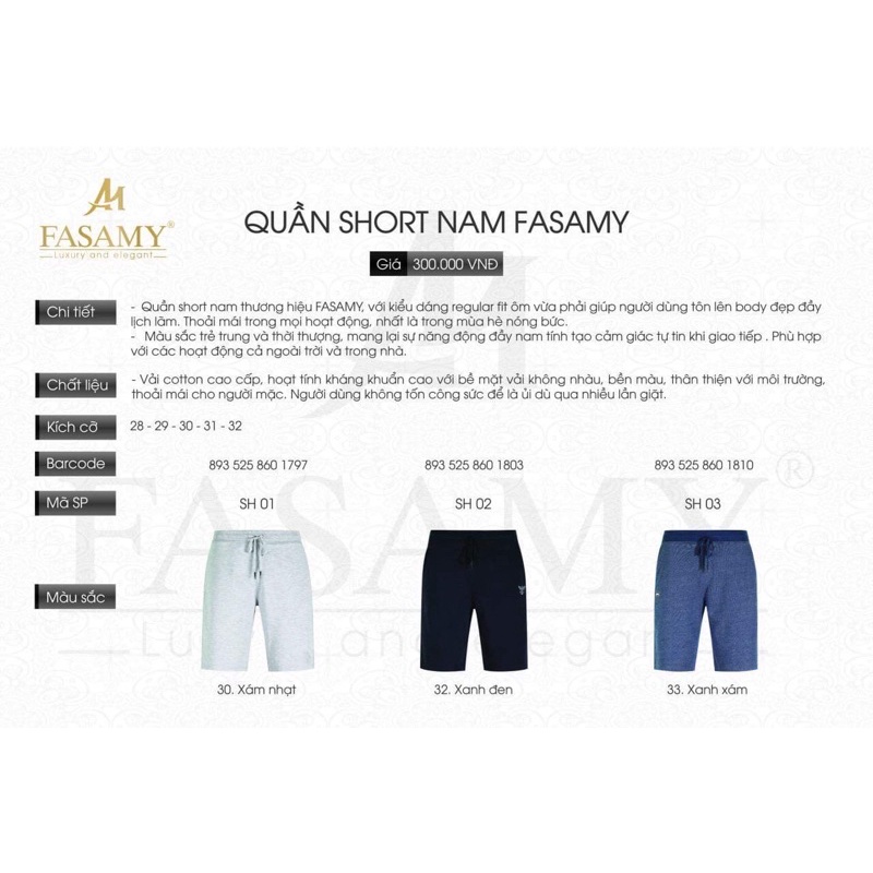 Quần Short Nam Fasamy
