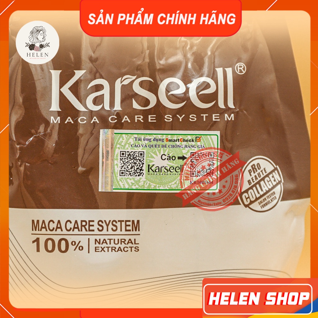 KARSEELL TÚI 500ml Kem Ủ Tóc, Hấp Tóc, Kem Phục Hồi Tóc 💖 Chính Hãng 💕 Ủ Tóc Collagen Dưỡng Tóc, Phục Hồi Tóc Hư Tổn