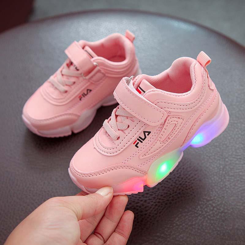 Giày thể thao fila có đèn LED thời trang cho bé
