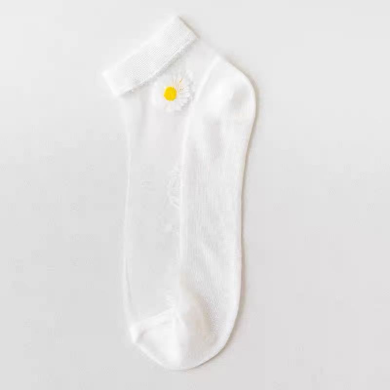 Vớ Mỏng Miệng Nông Thoáng Khí Khử Mùi In Họa Tiết Hoa Cúc Thời Trang Mùa Hè Cho Nữ