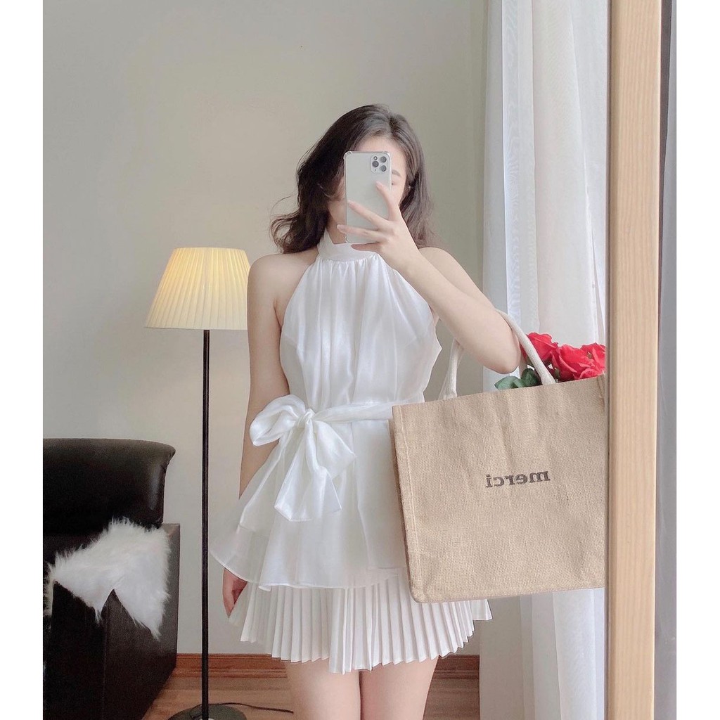 💓 ÁO YẾM TƠ MỸ THIẾT KẾ CAO CẤP 💓FREESHIP 💓YẾM CHẤT LIỆU TƠ ÓNG MỸ CÓ DÂY CỘT NƠ | BigBuy360 - bigbuy360.vn