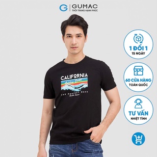 Áo thun nam in chữ california GUMAC ATNB670