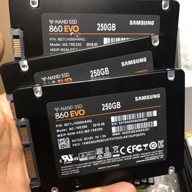 Ổ ssd samsung 860 evo 250gb sata 3 ( đọc 550mb/s - ghi 520mb/s) hàng bóc máy đẹp