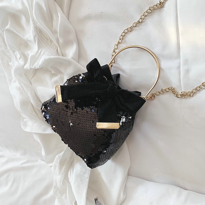 Túi Đeo Vai Mini Đính Kim Sa Lấp Lánh Phong Cách Hàn Quốc