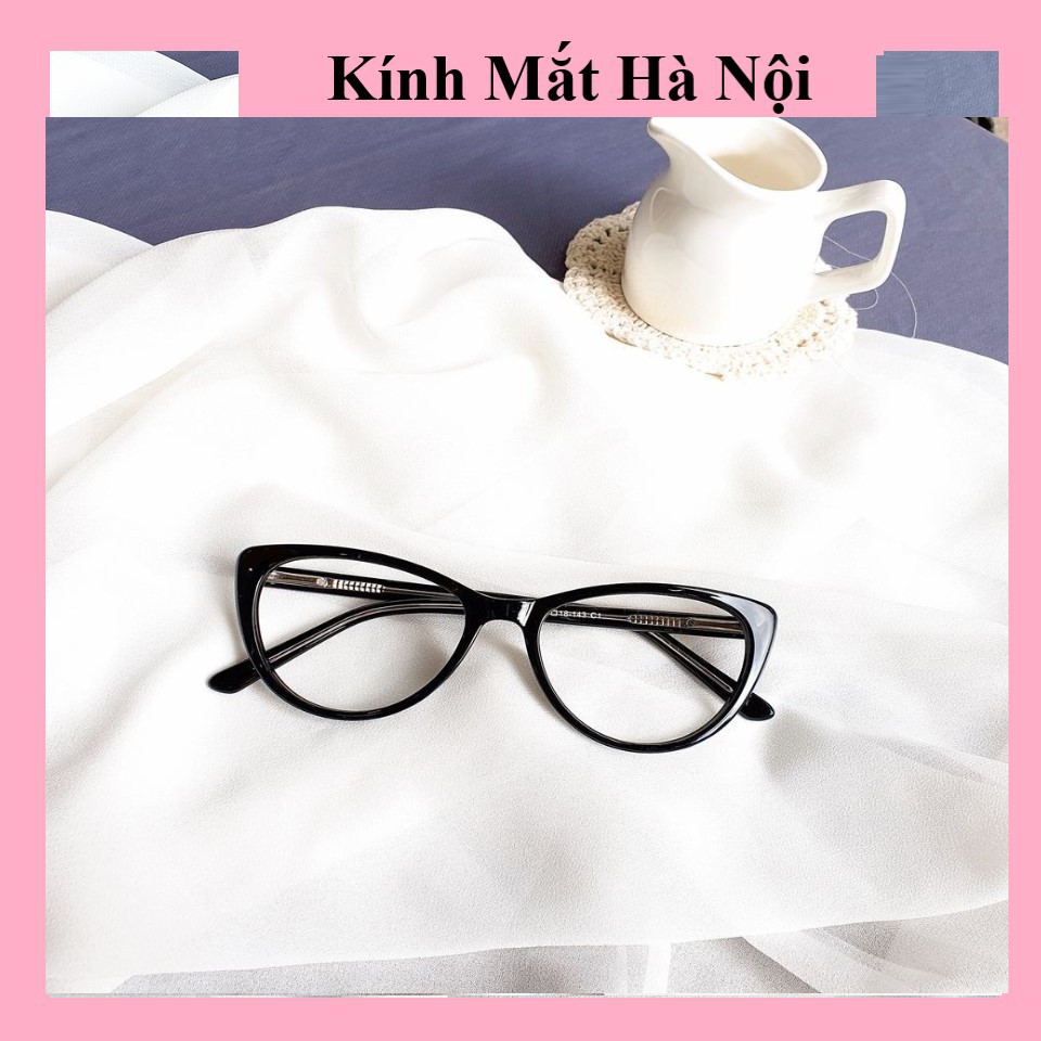 Gọng kính cận mắt mèo nữ , chân cốt kim loại bền đẹp 8013