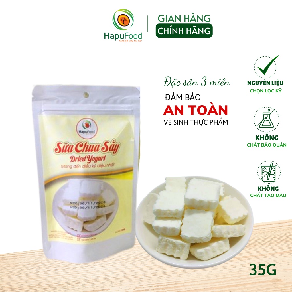 Sữa chua sấy cho bé HAPUFOOD gói 35g, đồ ăn vặt Hapufood