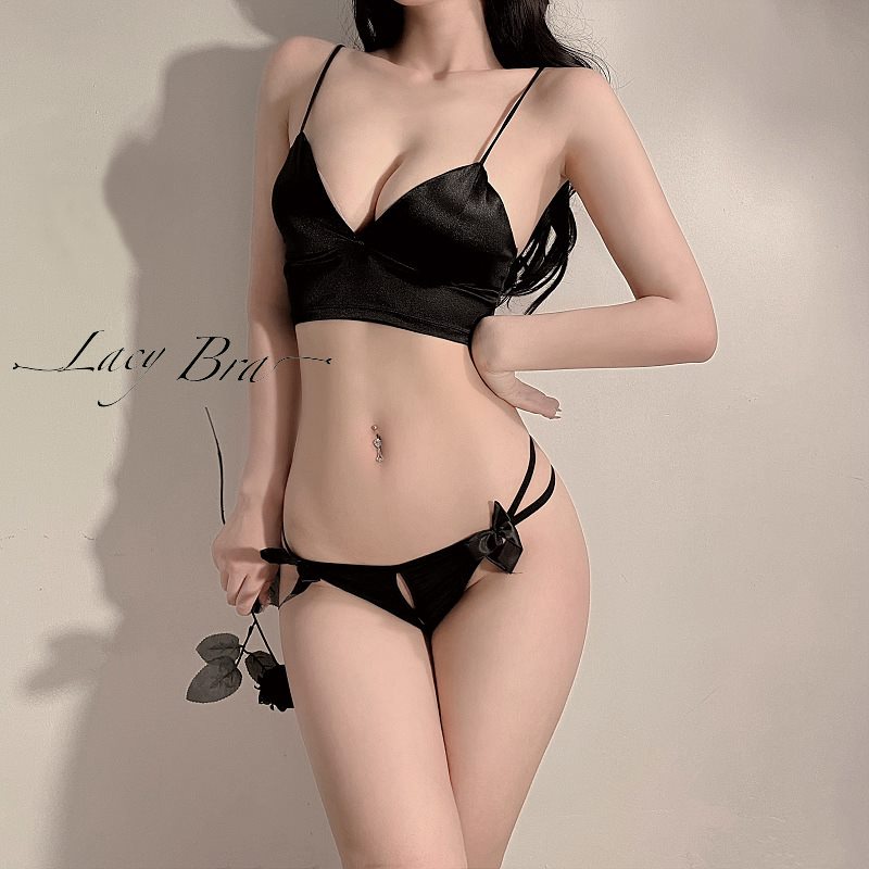 Bộ Bralette Không Gọng Phối Quần Lọt Khe Đính Nơ Sexy Lacy Bra - B14 | BigBuy360 - bigbuy360.vn