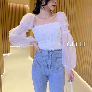Áo tay voan cổ vuông